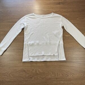 Abercrombie Kids Girls 11/12 White Waffle Knit Top Long Sleeve